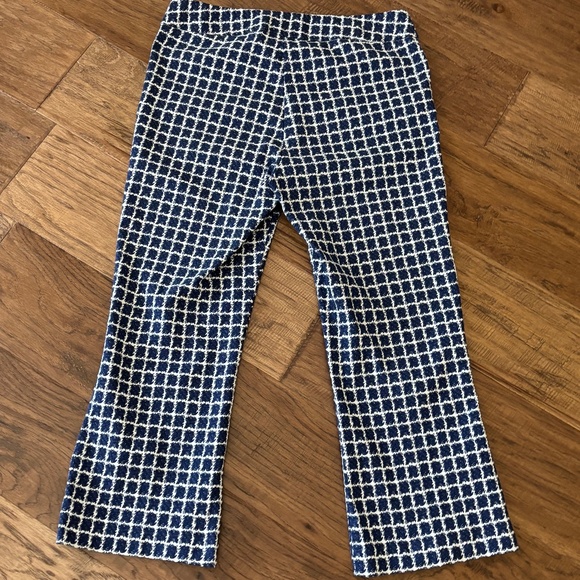 Joseph Ribkoff Blue White Pull On Check Pattern Ankle Pants Women's Size 12 - Picture 4 of 7